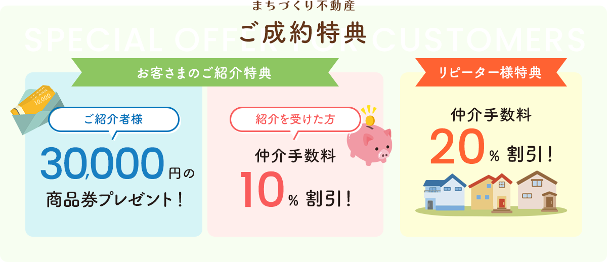 まちづくり不動産のご成約特典